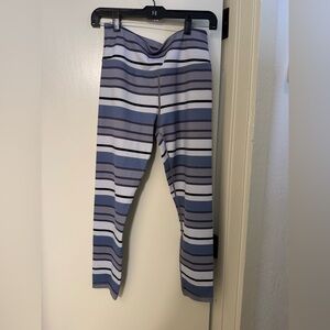 ZYIA Women's Striped Leggings in purple and Gray